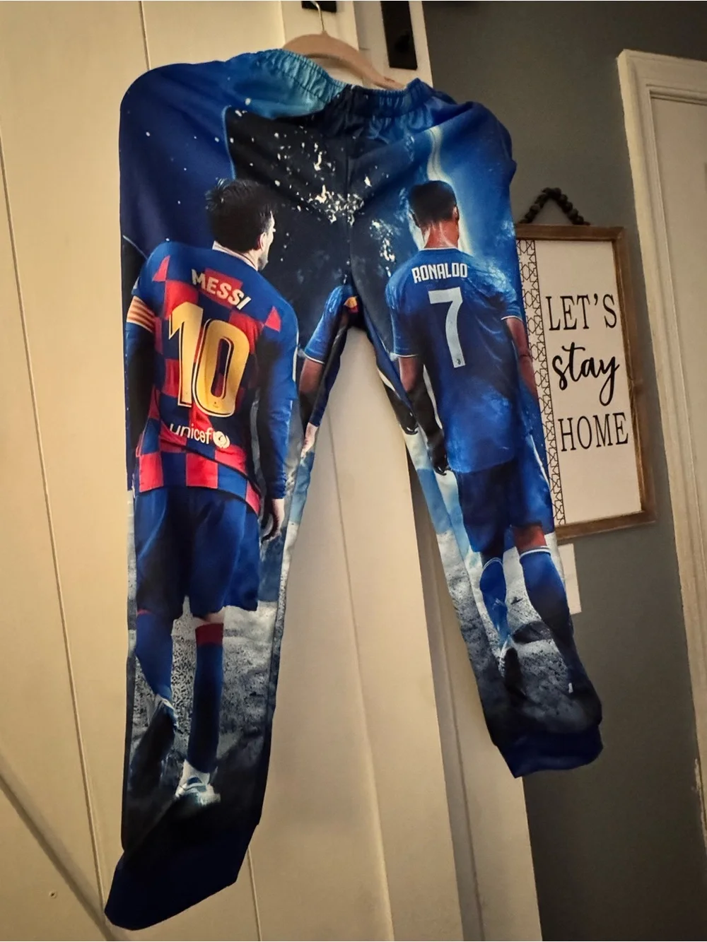 OshKosh B'gosh Navy Blue Soccer Hoodie with Messi & Ronaldo Graphic